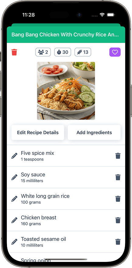 Basket List Recipe Details